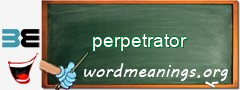 WordMeaning blackboard for perpetrator